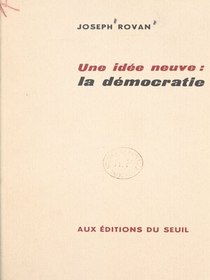 cover image of Une idée neuve